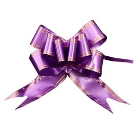 60PCS Pull Flower Ribbons, Floral Decoration Purple Pull String Ribbons