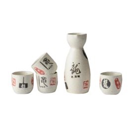 5 PCS Japanese Liquor Sake Set Porcelain Traditional Ceramic Cups Crafts Temperature Wine Glasses-A01