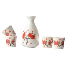 5 PCS Japanese Liquor Sake Set Porcelain Traditional Ceramic Cups Crafts Temperature Wine Glasses-A04