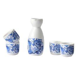 5 PCS Japanese Liquor Sake Set Porcelain Traditional Ceramic Cups Crafts Temperature Wine Glasses-A05