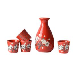 5 PCS Japanese Liquor Sake Set Porcelain Traditional Ceramic Cups Crafts Temperature Wine Glasses-A09