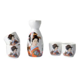 5 PCS Japanese Liquor Sake Set Porcelain Traditional Ceramic Cups Crafts Temperature Wine Glasses-A10