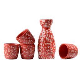 5 PCS Japanese Liquor Sake Set Porcelain Traditional Ceramic Cups Crafts Temperature Wine Glasses-A13