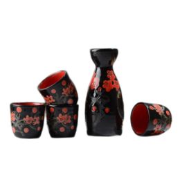 5 PCS Japanese Liquor Sake Set Porcelain Traditional Ceramic Cups Crafts Temperature Wine Glasses-A14