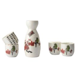 5 PCS Japanese Liquor Sake Set Porcelain Traditional Ceramic Cups Crafts Temperature Wine Glasses-A19