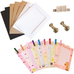 Wall Deco DIY Paper Photo Frame with Mini Clothespins - Fits 6 inches Pictures B