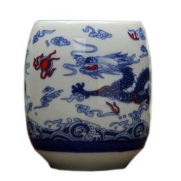 Set of 2 Chinese Blue And White Porcelain Ceramic Tea Cups Household Teacup, Dragon