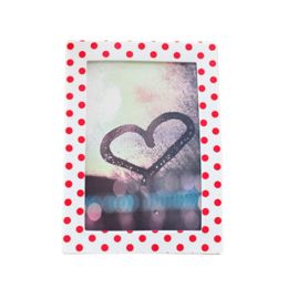 Creative Lovely Dots Silica Gel Decor Recycle Wall Photo Frames 4*5.9" Red