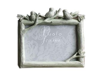 6-inch Photo Frame Bird Resin Creative Photoframe and Home Decoration, Green