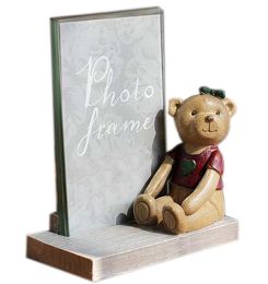 6-inch Photo Frame Lovely Bear Painted Photoframe and Home Decoration, Red
