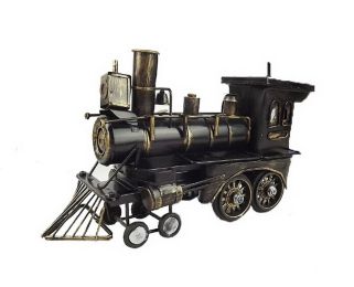 Retro Tin Train Model Steam Engine Home Furnishing Ornament Decoration