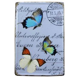[Butterflies] Purple Vintage Home/Cafe/Bar Metal Painting Wall Hanging/Murals