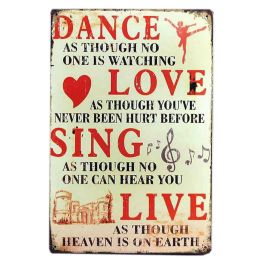 [DANCE SING LIVE] Home/Cafe Vintage Wall Decoration Metal Painting Wall Hanging