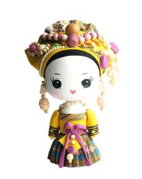 Handmade Wooden Chinese Minority Doll Special Gift 8.7''H * 5.5''W (Zhuang)
