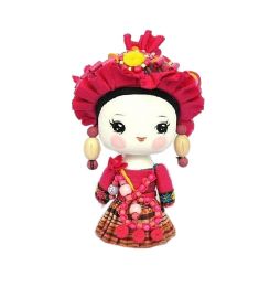 Handmade Wooden Chinese Minority Doll Special Gift 8.7''H * 5.5''W(Blang People)