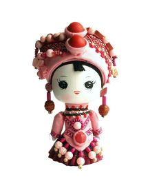 Handmade Wooden Chinese Minority Doll Special Gift 8.7''H * 5.5''W (Jingpo)