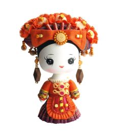 Handmade Wooden Chinese Minority Doll Special Gift 8.7''H * 5.5''W (Lisu)
