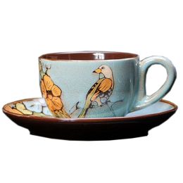 Special Coffee Cup Hand Painted BIRD Coffee Mug BLUE