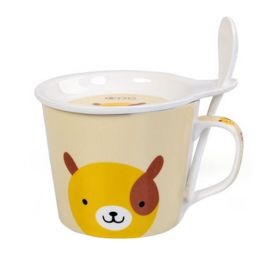 Cute Dog Coffee Cup Set English Style Tea Mug With Spoon