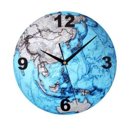 Frameless Wall Clock Modern Acrylic Wall Clock Earth Pattern Home Decor 12"