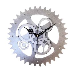 Modern Wall Clock Imitating Metal Gear Shape Frameless Wall Clock Home Decor 12"