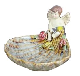 Multipurpose Ceramic Shower Soap Dish/Creative Soap Holder/Jewelry Decorative Dish/Ashtray (Angel)