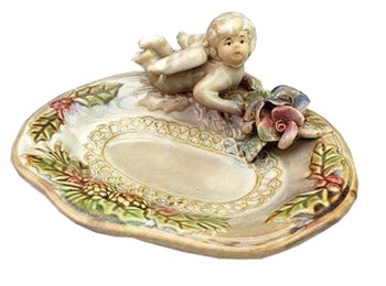 Multipurpose Ceramic Shower Soap Dish/Creative Soap Holder/Jewelry Decorative Dish/Ashtray (Angel-1)