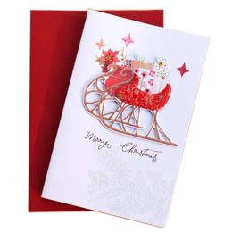 5 Pcs Christmas Card Holiday Greetings Cards Blessing Festival Card, A