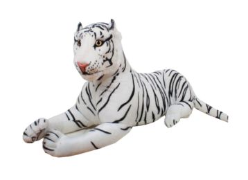 Lovely And Huggable Tiger Dolls Tiger Voice Plush Toys,White