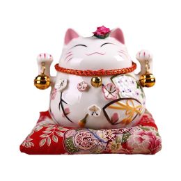 Lucky Cat Ceramic Piggy Bank Ornaments Opening Trumpet Save Money Or Gift