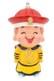 Emperor Toward Loaded Decorative Clay Figurine Doll Chinese Style Folk Art