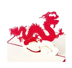 Good Luck Anniversary Cards 3D Chinese Dragon Greeting Cards Birthday Card