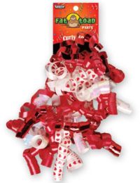 Fat Toad Curled Ribbon Bow Red Hearts - 0.2 oz Case Pack 24