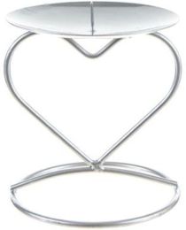 Heart Shaped Candle Holder - Matte Silver Case Pack 48