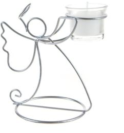 Angel Candle Holder - Matte Sliver Case Pack 48