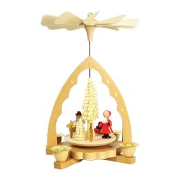 Alexander Taron Richard Glaesser Pyramid - Santa, Deer and Snowman - 7.5"H x 5.25"W x 5.25"D