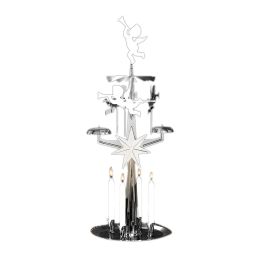 Swedish Design Nickel Angel Chime with Candles - 12.5"H x 5.5"W x 4.75"D