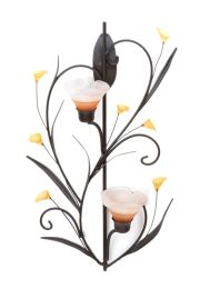 Amber Lilies Candle Wall Sconce