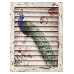Peacock Window Shutter Wall Decor