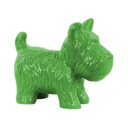 Ceramic Standing Welsh Terrier Dog Figurine Gloss Finish Green