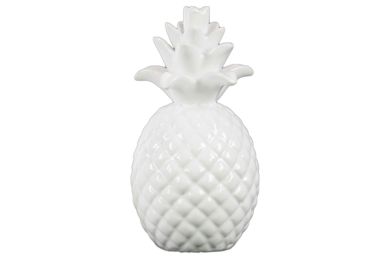 Urban Trends Collection Decorative Ceramic Pineapple Figurine Pimpled Coated Finish - White