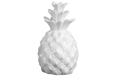 Urbantrends Home Decor Ceramic Pineapple Figurine Gloss Finish - White